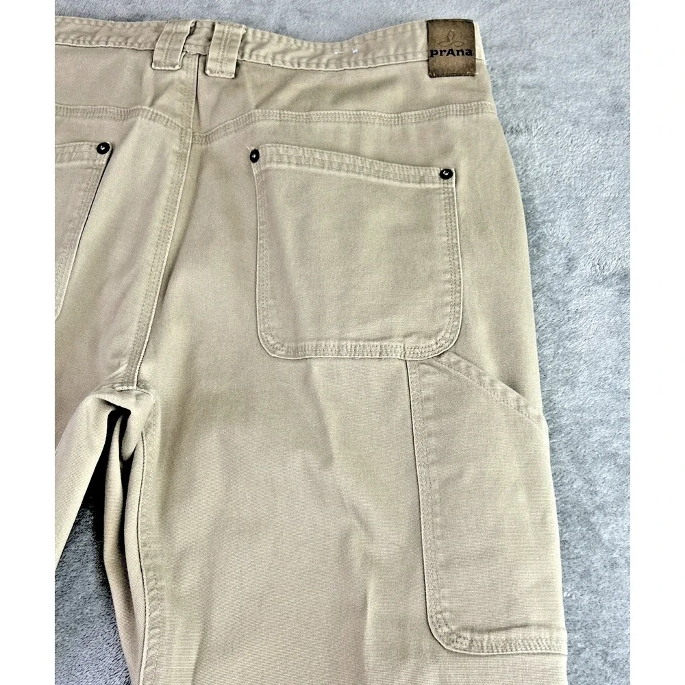 Prana‎ Breathe 36 X 32 Khaki Jeans Pants Carpenter Utility Relaxed Fit Outdoor